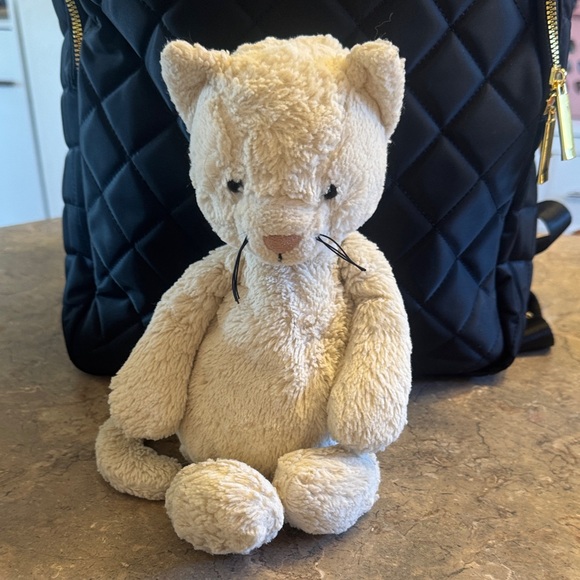 Jellycat Other - Jellycat Cream Plush Cat with Teal Logo Accent